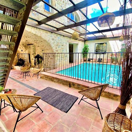 Gite De Groupe 9Ch Ou 3 Gites Independants De 3Ch - Patio Et Piscine Interieure Chauffee Toute L'Annee วัลลงปงต์ดาร์ก ภายนอก รูปภาพ