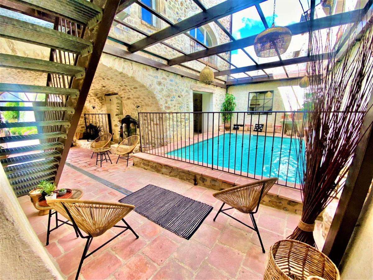 Gite De Groupe 9Ch Ou 3 Gites Independants De 3Ch - Patio Et Piscine Interieure Chauffee Toute L'Annee วัลลงปงต์ดาร์ก ภายนอก รูปภาพ