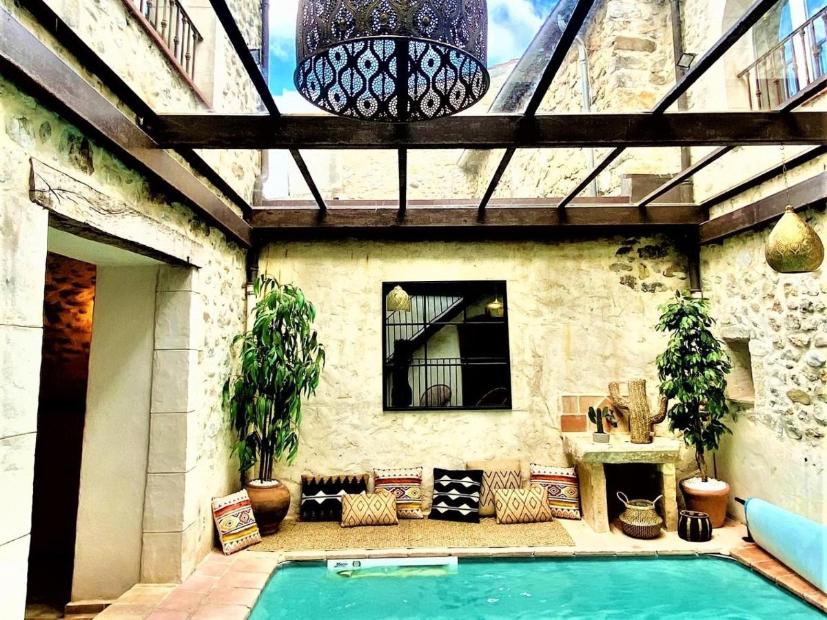 Gite De Groupe 9Ch Ou 3 Gites Independants De 3Ch - Patio Et Piscine Interieure Chauffee Toute L'Annee วัลลงปงต์ดาร์ก ภายนอก รูปภาพ