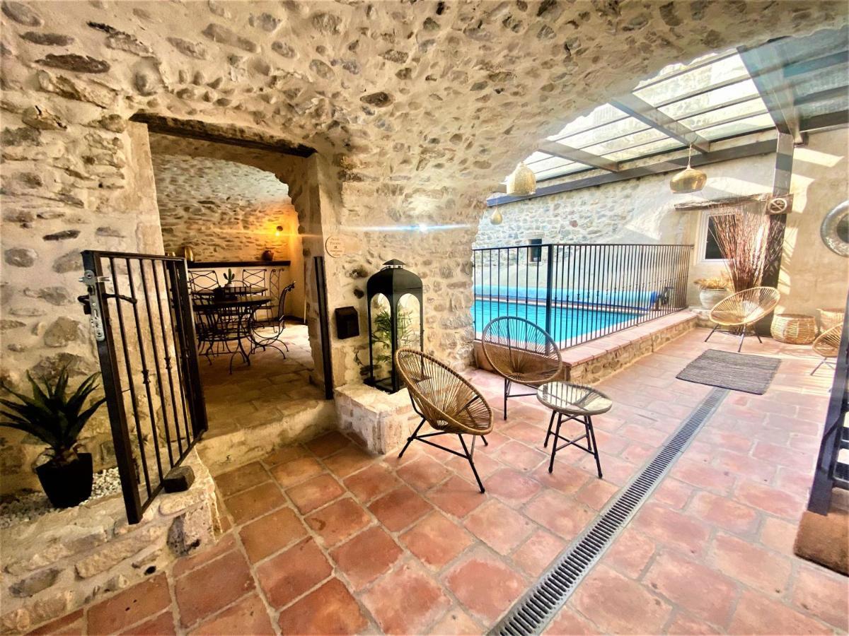 Gite De Groupe 9Ch Ou 3 Gites Independants De 3Ch - Patio Et Piscine Interieure Chauffee Toute L'Annee วัลลงปงต์ดาร์ก ภายนอก รูปภาพ