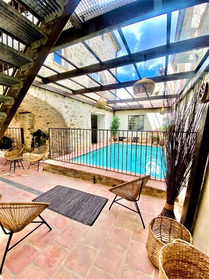 Gite De Groupe 9Ch Ou 3 Gites Independants De 3Ch - Patio Et Piscine Interieure Chauffee Toute L'Annee วัลลงปงต์ดาร์ก ภายนอก รูปภาพ